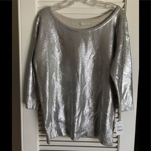 Nordstrom Hinge Metallic Sweater 3/4 length sleeve
